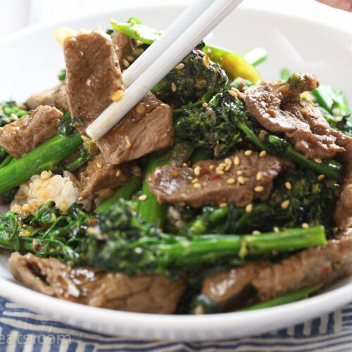 beef and broccolini stir fry.