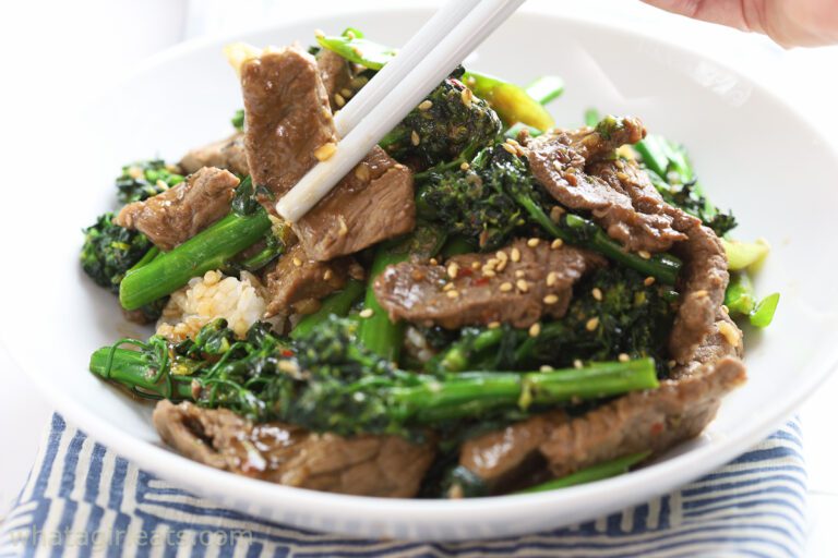 beef and broccolini stir fry.