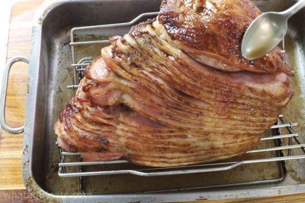 glazing the ham.
