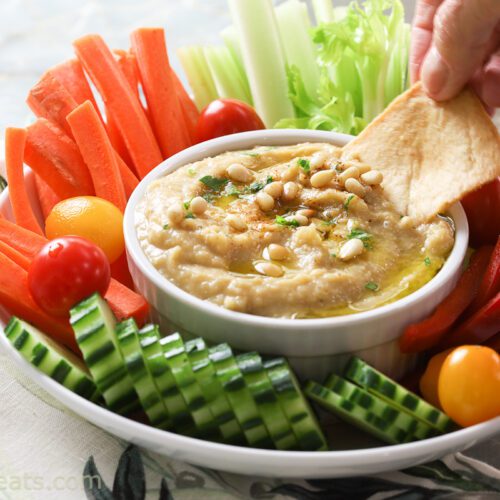 garlic hummus recipe without tahini.