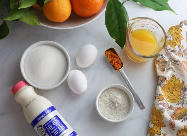 ingredients for orange filling.