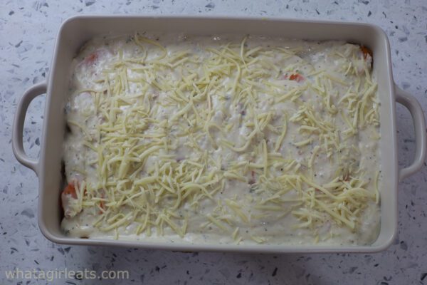 cheese layer on gratin.
