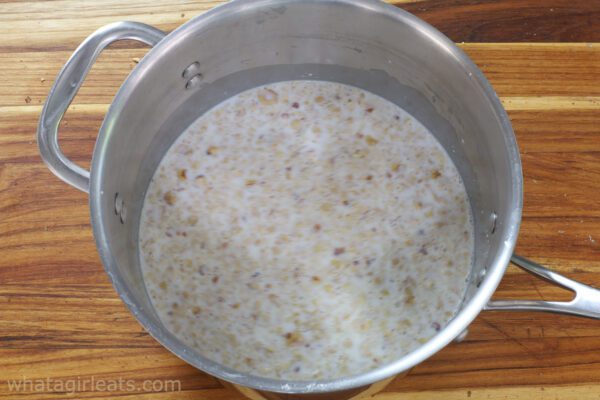 hazelnuts steeping.