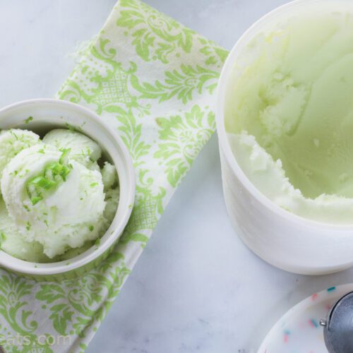 Lime sherbet top shot.
