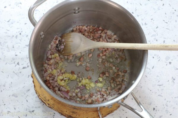 pancetta and garlic.