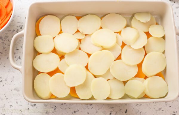 potato layer of sweet potato gratin.