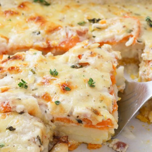 Sweet Potato gratin hero shot.
