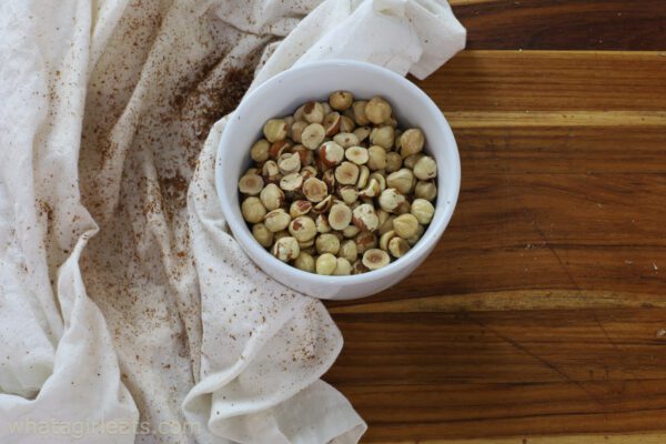 skinned hazelnuts.