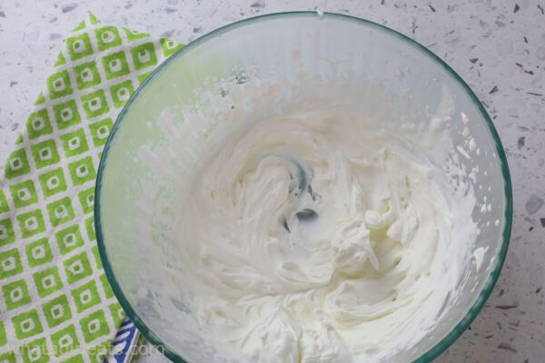 whipped cream in bowl.