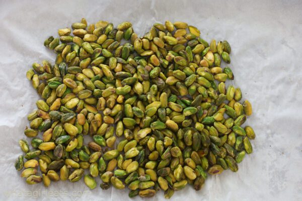 Peeled pistachios.