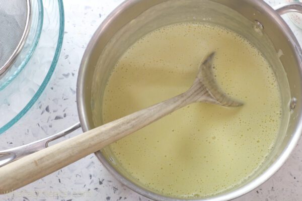 stirring custard.