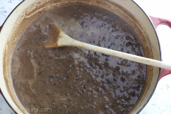cooking black beans.