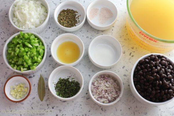 ingredients for cuban black bean soup.