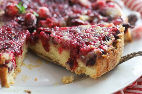 side shot of cranberry pie.