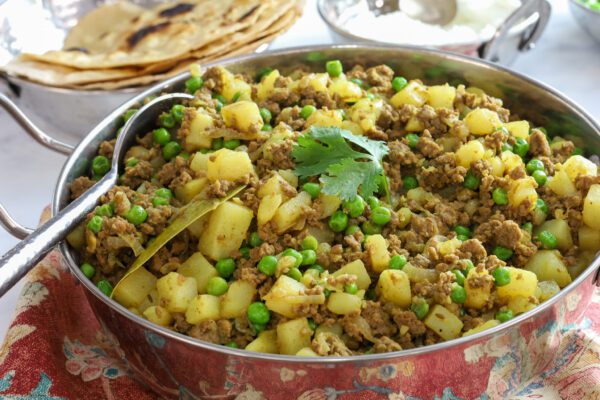 ground beef curry in bowl.