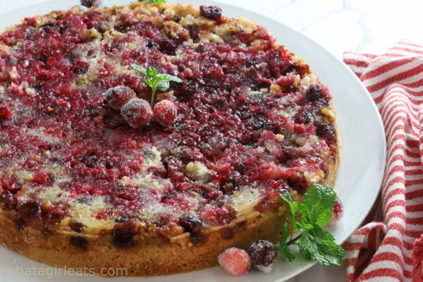 side shot cranberry pie.