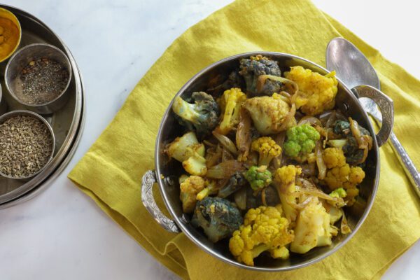 curried cauliflower top shot.