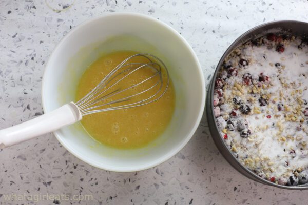 batter for the cranberry pie.