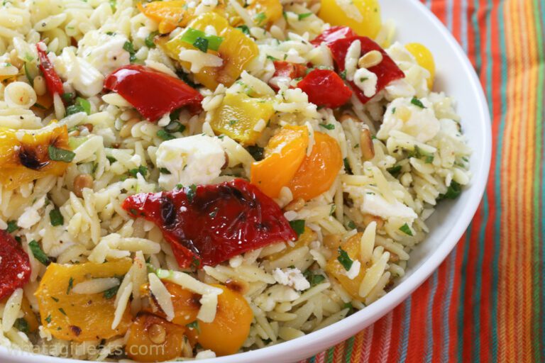 orzo salad with feta.