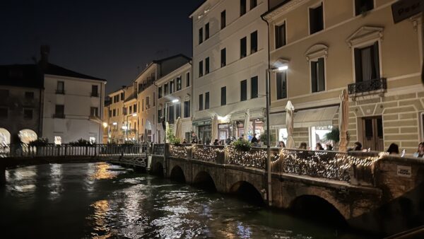 treviso canal at night.