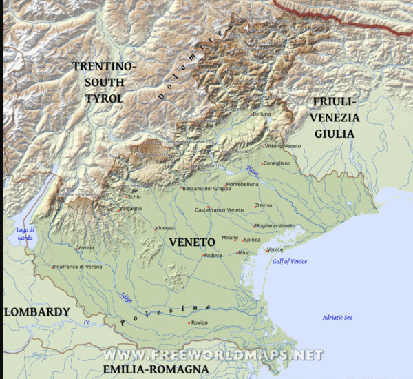 map of veneto.