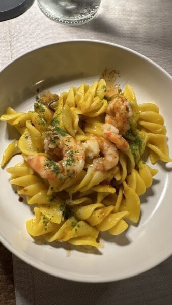 pasta with seafood at porticciolo 5.