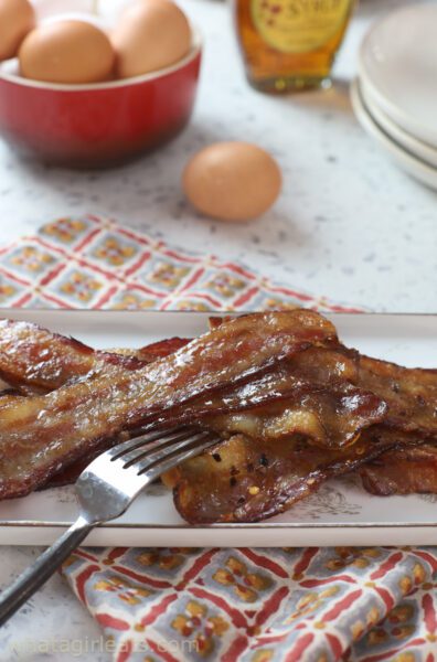 Candied Bacon on platter.