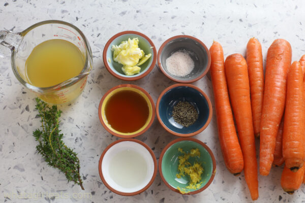 maple glazed carrots ingredients.