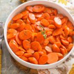 maple glazed carrots top shot.