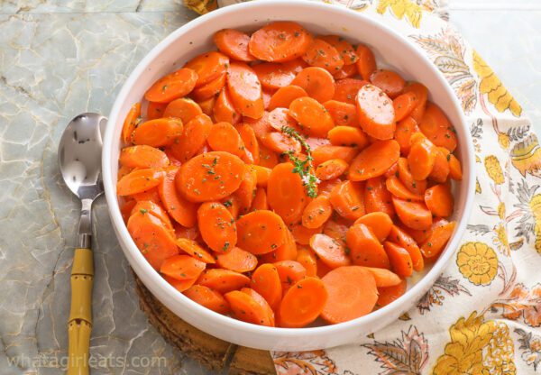 maple glazed carrots top shot.