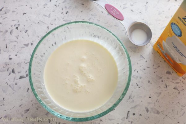 creme fraiche in bowl.