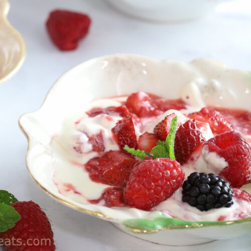 creme fraiche in bowl.