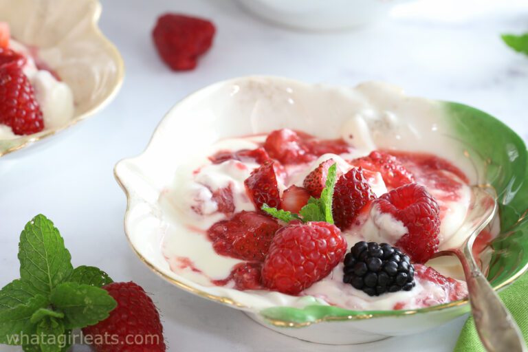 creme fraiche in bowl.