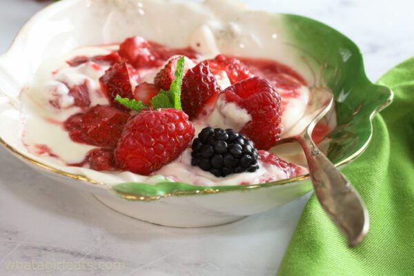 Creme fraiche in fruit.