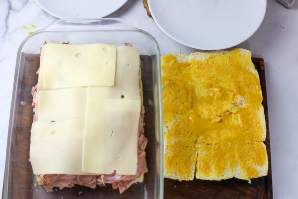 cheese layer on sliders.