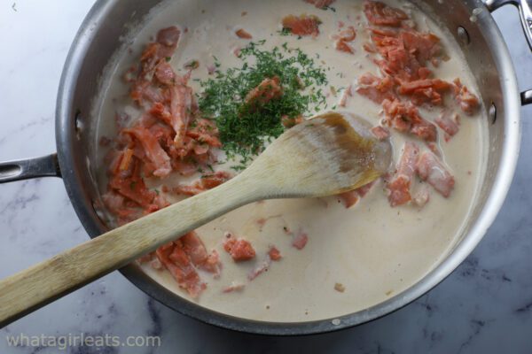adding dill to cream adding dill to pasta and cream.