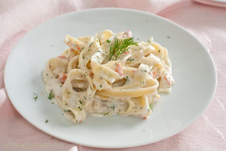 pasta with smoked salmon.