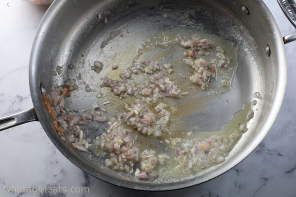 saute shallots.