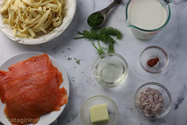 smoked salmon pasta ingredients pasta with smoked salmon ingredients.