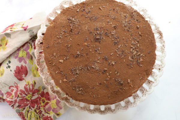 top shot of chocolate tiramisu.