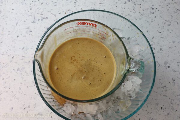 chilling coffee gelato base.