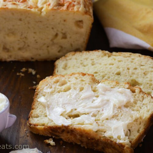 Cheese bread with butter.