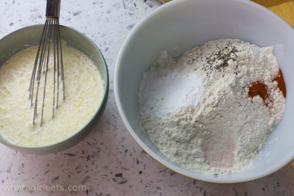 dry and wet ingredients.
