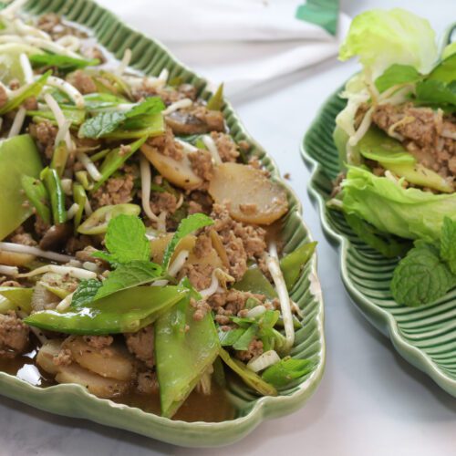 lettuce wraps top shot.