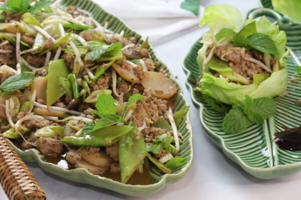 lettuce wraps top shot.