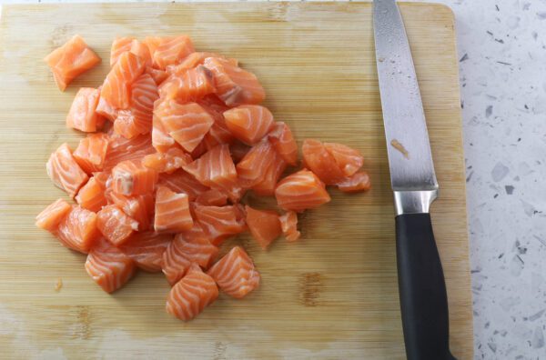 chopped salmon.