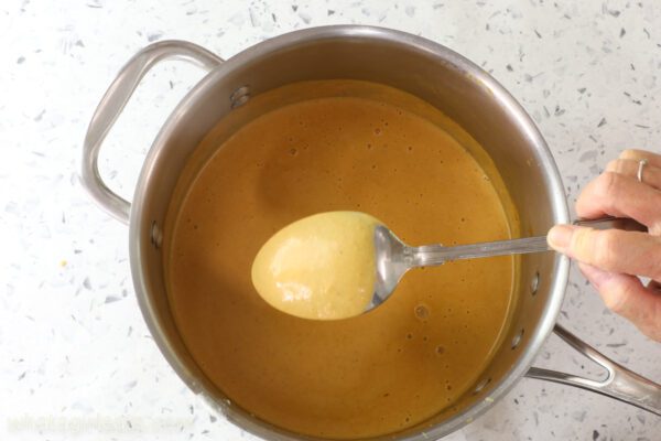 pumpkkin base on spoon pumpkin ice cream base on spoon.