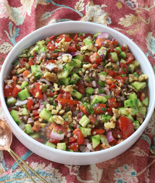 whole Turkish salad top shot.